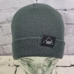 Skida‎ Beanie Ski Cap Unisex One Size Gray Stretch Knit Cuff Warm Winter Hat
